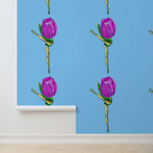 Papier Peint Ballerina Tulip Ballet Dancer Art Peinture