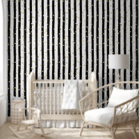 Bande noire verticale et Confetti or