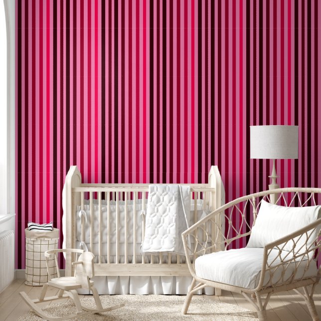 Papier Peint Bande rose multiple (Enfants)