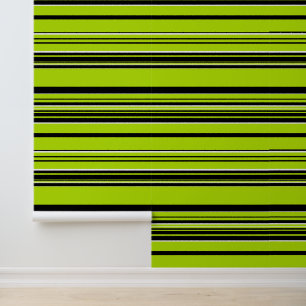 Papier Peint Bandes complexes - Vert citron