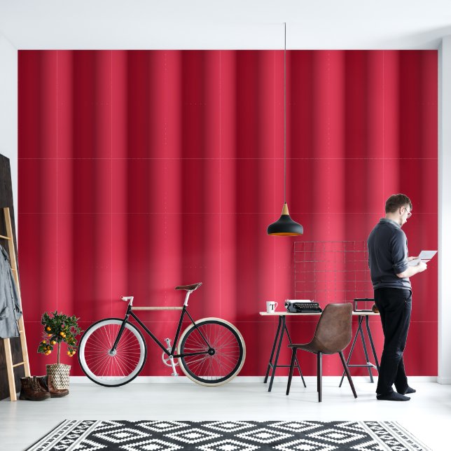 Papier Peint Bandes d'effet 3D rouge moderne (Salon)