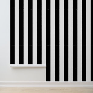 Papier Peint Bandes noires et blanches, Motif rayé, Lignes