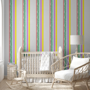 Papier Peint bandes ornementales colorées
