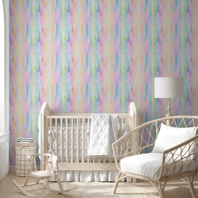 Papier Peint Bandes pastel Abstraites (Enfants)