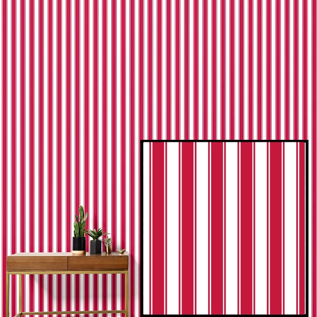 Papier Peint Bandes rouges et blanches (Créateur téléchargé)