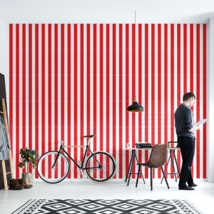 Papier Peint Barbershop Pole à rayures rouge et blanc