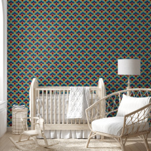 Papier Peint Bargello coloré broderie Boho Chic Motif