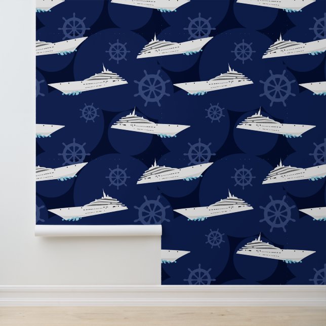 Papier Peint Bateau de croisière Marine bleu et blanc Motif (Application)