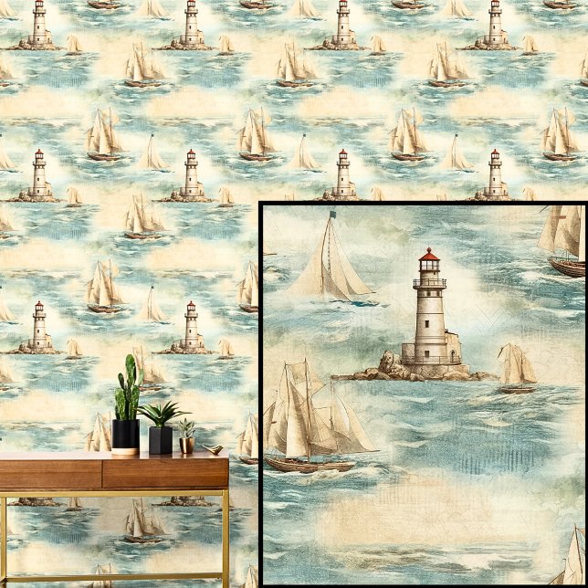 Papier Peint Bateaux à voile et phare Nautique (Créateur téléchargé)