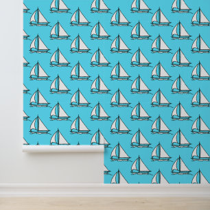 Papier Peint Bateaux À Voiles Sur La Mer Bleue Motif