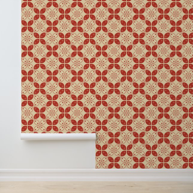 Papier Peint Batik Kawung, Motif indonésien, javanais, ethnique (Application)