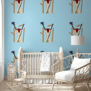 Papier Peint Bats de cricket Casque Ballons,