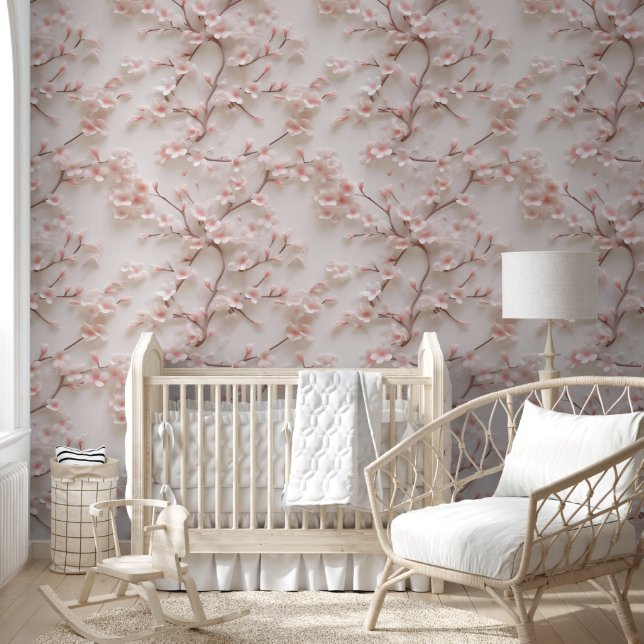 Papier Peint Beau Motif de fleurs de cerisiers (Enfants)