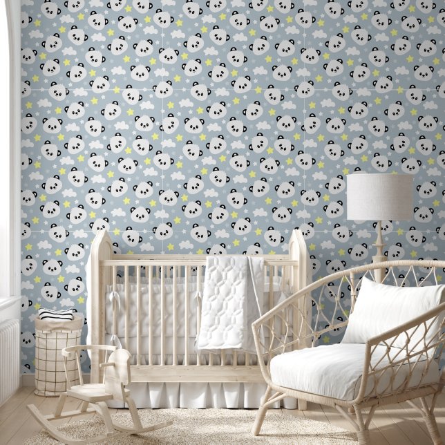 Papier Peint Beau ours de panda carrelé unisex (Enfants)