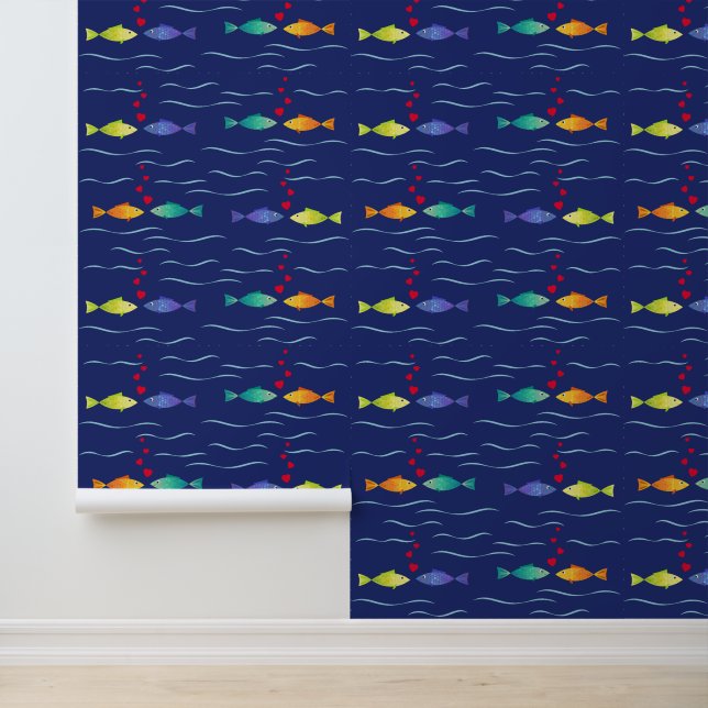 Papier Peint Beau poisson romantique dans l'océan (Application)
