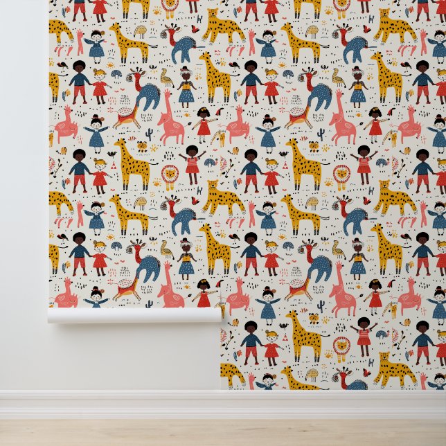 Papier Peint Beaux animaux et enfants (Application)