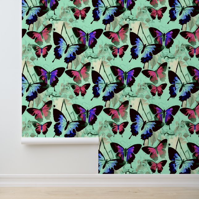 Papier Peint Beaux papillons Whimsical dans les couleurs pastel (Application)