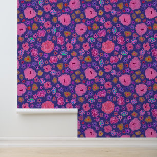 Papier Peint Beaux rêves floraux Gros motif de fleurs