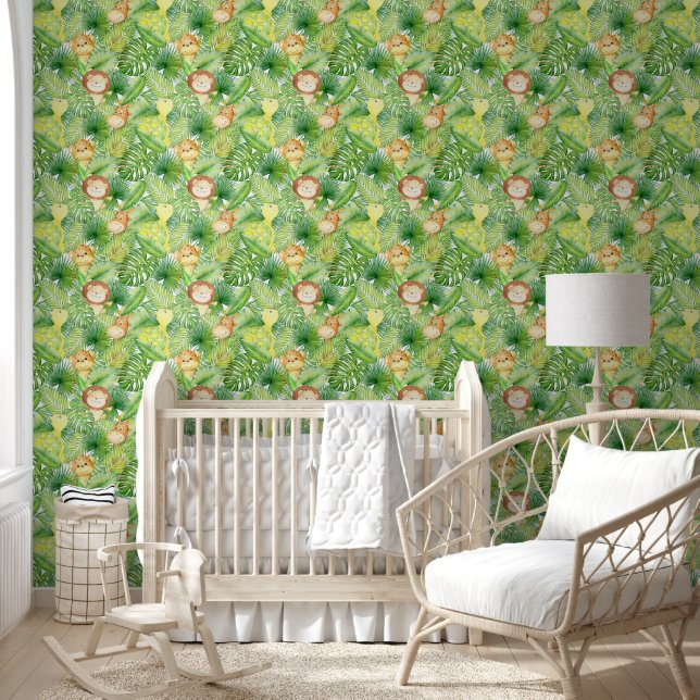 Papier Peint Bébé Animal Feuilles tropicales Pépinière Peel & B (Enfants)