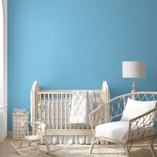 Papier Peint Bébé moderne bleu couleur solide Peel et Bâton (Enfants)