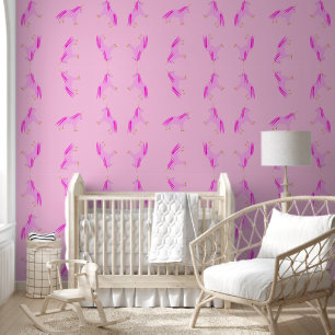 Papier Peint Bébé rose jolie fille Unicorn Motif