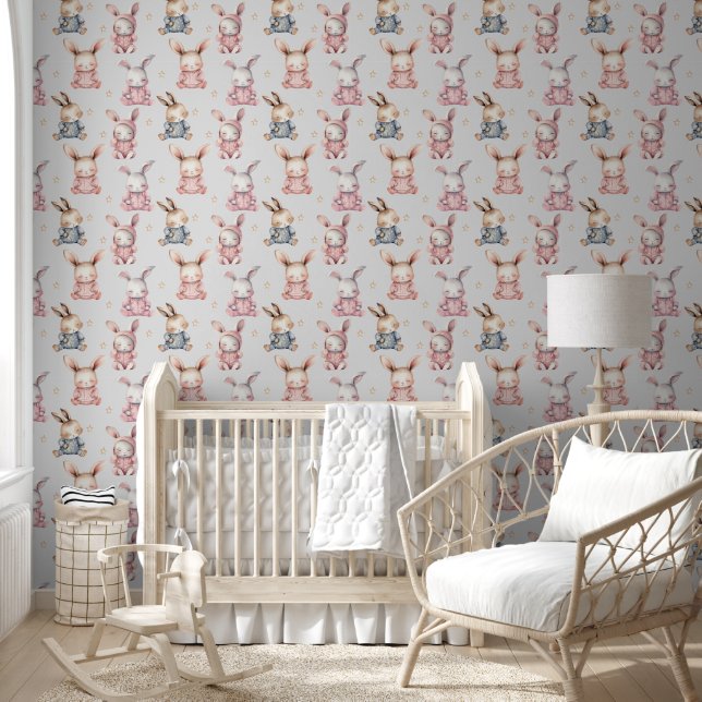 Papier Peint Bébé Sleepy Lapin lapins Salle de soins infirmiers (Enfants)