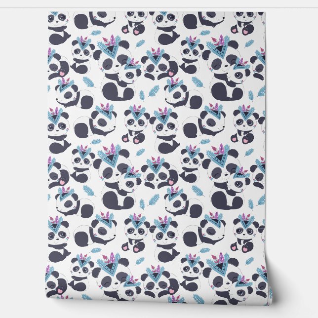 Papier Peint bébé unisex sauvage un carrelage motif Nursery (Déroulement)