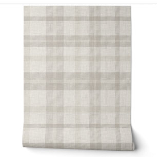 Papier Peint Beige écossais apaisé de style ferme avec texture