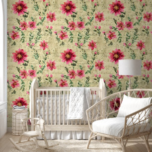 Papier Peint Belle aquarelle Fleurs vintages mignonnes