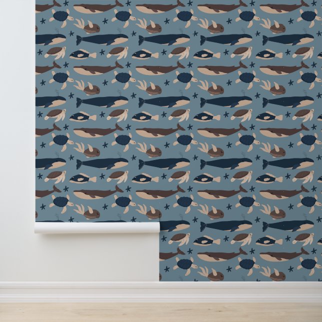 Papier Peint Belle Baleines de la Marine Tortues et Poissons (Application)