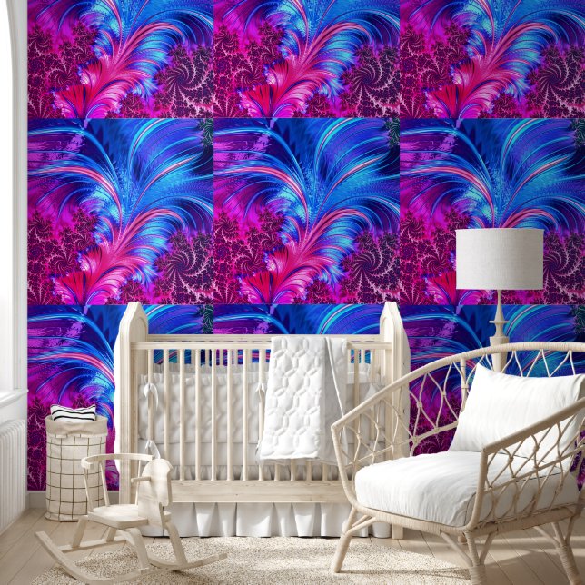 Papier Peint Belles couleurs Paons plumes (Enfants)
