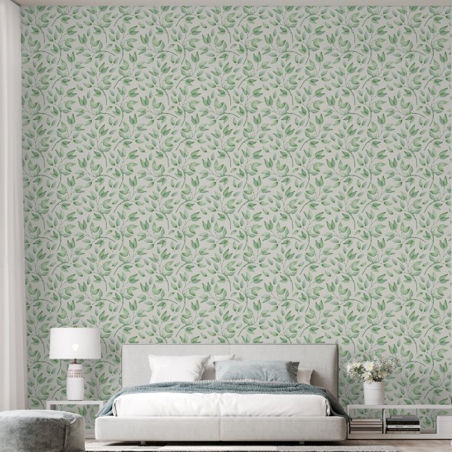 Papier Peint Belles feuilles Fond d'écran personnalisé Fond d'é (Chambre à coucher)