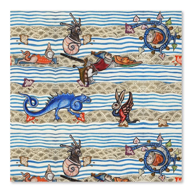 PAPIER PEINT BESTIAIRE MÉDIÉVAL, MONSTRES DE MER IMAGINAIRES AN (Recto)