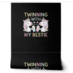 Papier Peint Bestie Twin Soeur Unicorn Correspondante Anniversa