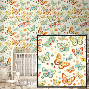 Papier Peint Beurre vert orange mignon du printemps sur la crèm