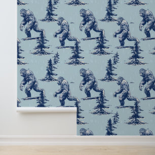 Papier Peint Bigfoot dans la forêt en bleu