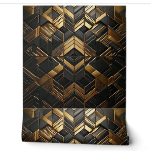 Papier Peint Black Goud Retro Behang