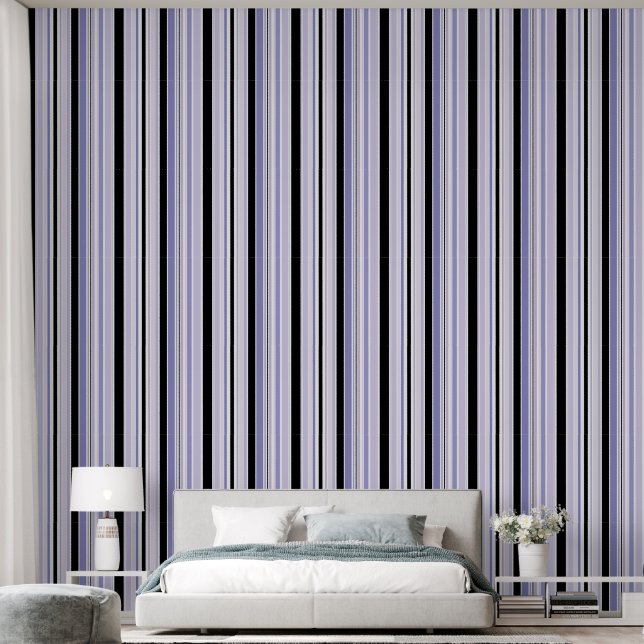 Papier Peint Blancs noirs, blancs et violets Lilac modernes (Chambre à coucher)