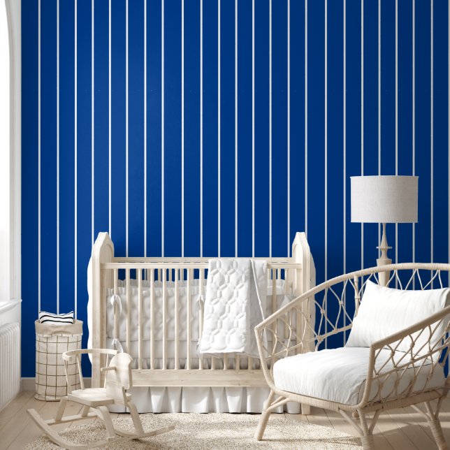 Papier Peint Blancs sur Bleu Bleu Simple (Enfants)