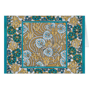 papier peint bleu art nouveau cyclamen