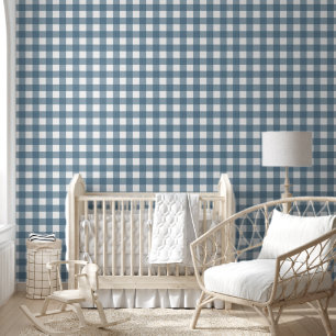 Papier peint bleu blanc plaid mignon