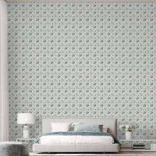 Papier Peint Bleu de Noël et Floral Brown