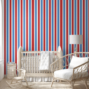 Papier peint Bleu Rouge & Blancs
