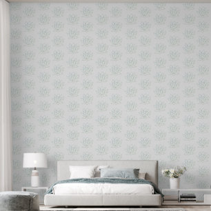 Papier Peint Bleu Vert Bleu Assez Élégant Grand Lotus Floral