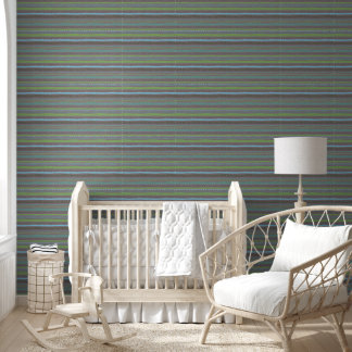 Papier Peint Bleu vert organique horizontal Stripes de saumons