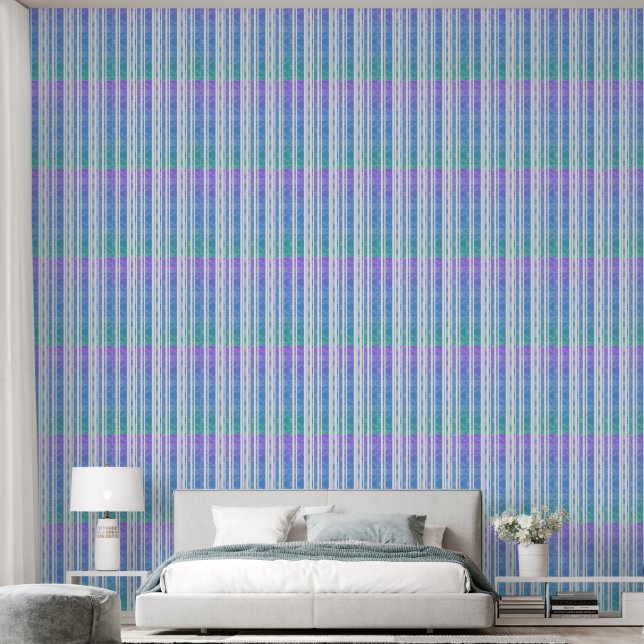 Papier Peint bleu vert pourpre (Chambre à coucher)