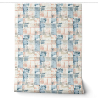 Papier Peint Bleu Vintage & Blush Painterly