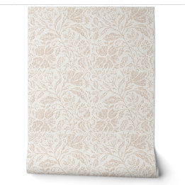 Papier Peint Blocage imprimé floral neutre beige blanc