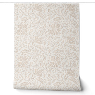Papier Peint Blocage imprimé floral neutre beige blanc