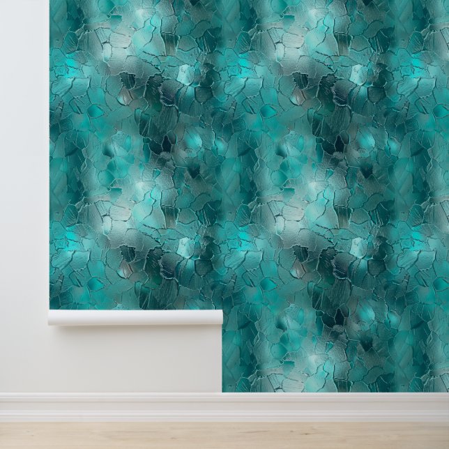 Papier Peint Blue Green Aqua Abstrait (Application)